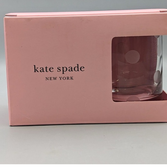 Kate Spade x Lenox Pearl Place Polka dot etched glasses wine whiskey stemless - Picture 7 of 9